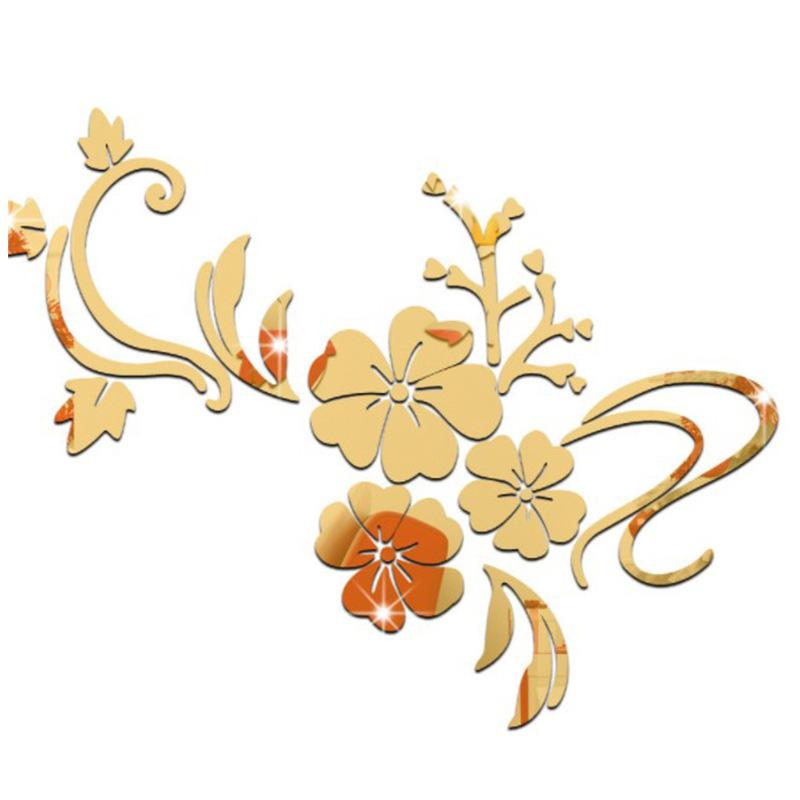 Blumen Spiegel 3D Dekorative Wandaufkleber, Kunst Muralist Für Schlafzimmer TV Hintergrund Dekoration 40cm * 60cm Abnehmbare Heimdeko