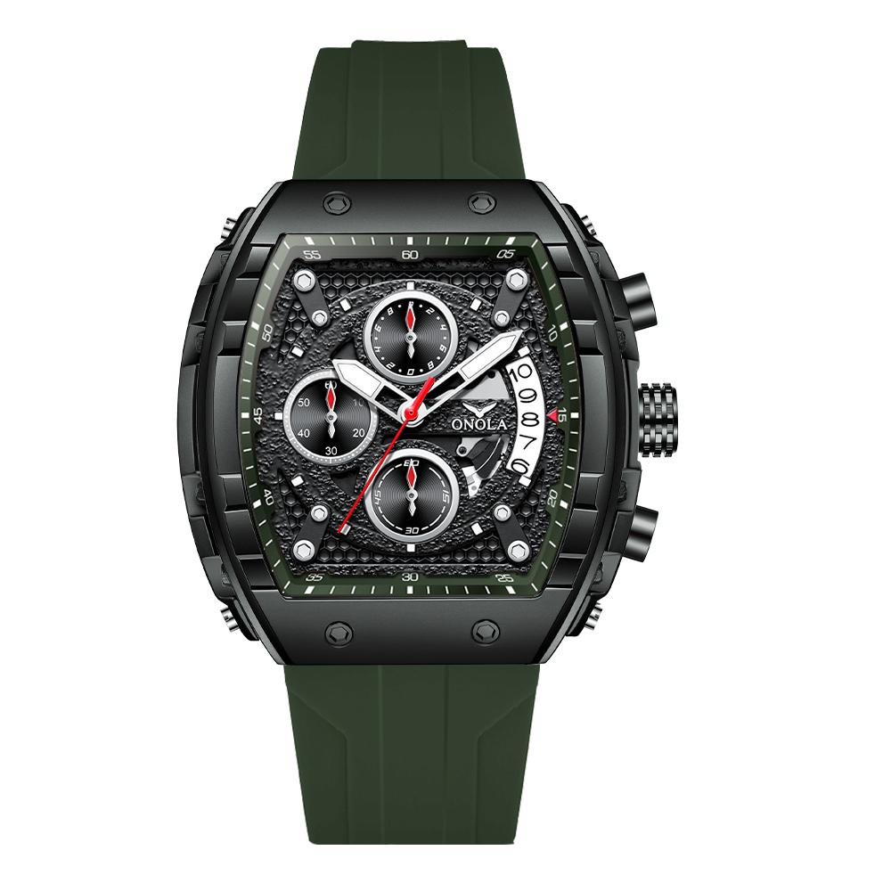 2024 New Men Watches Tonneau Clock Dial Fashion Leisure Business Chronograph Wristwatch Calendar Sports Waterproof Quartz Watches