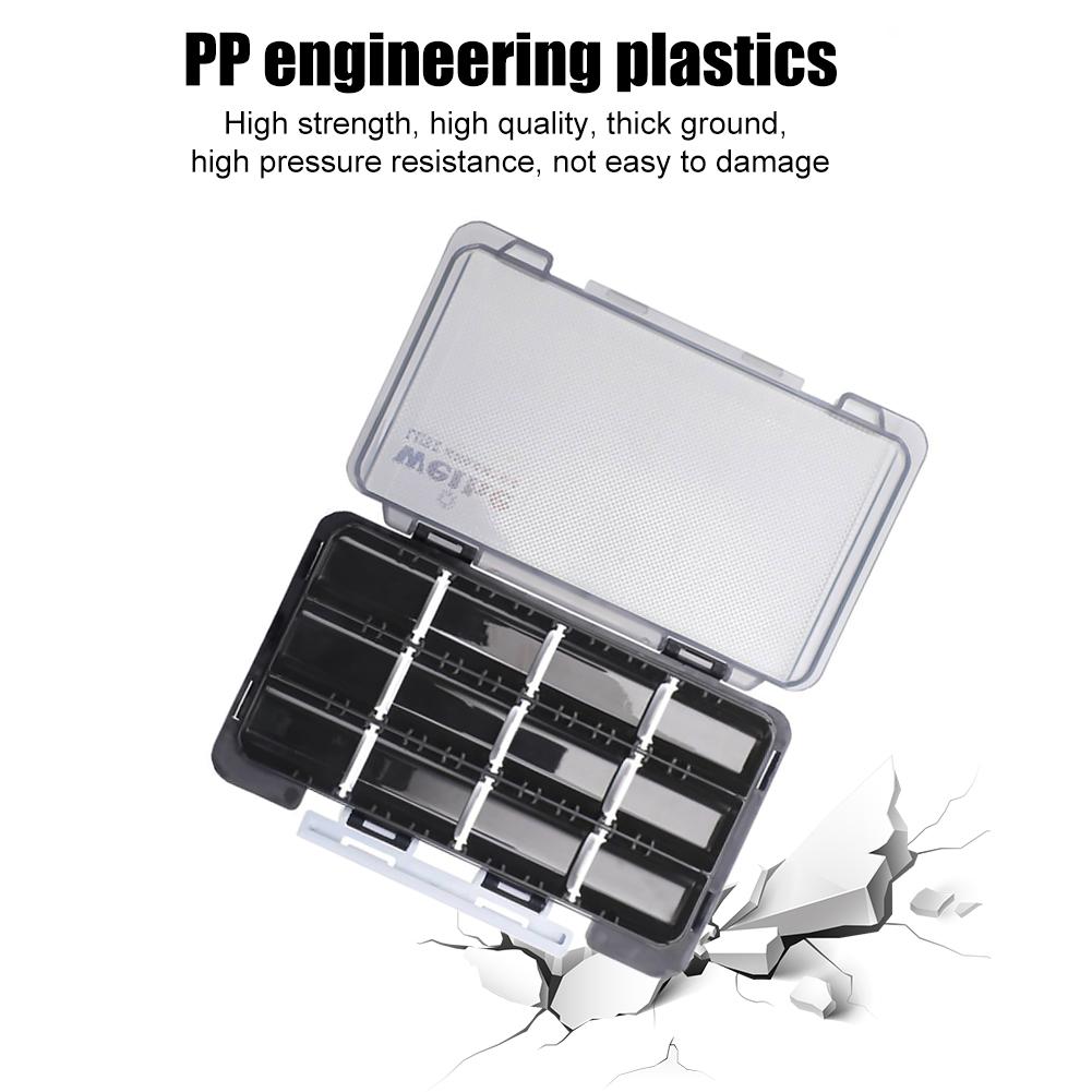 Fishing Tackle Box Portable Fishing Accessories Lure Hook Storage Case 12 Compartments Removable Fishing Tool Organizer Boxes
