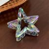 1Pc Crystal Candy Colored Hair Clip Dazzling Hollowed Out Five Pointed Star Hair Claw Stylish Elegant Acrylic Barrettes For Women Girls