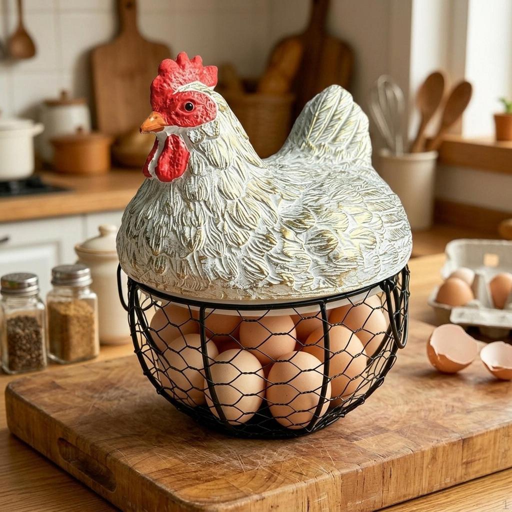 Chicken Egg Basket Container Collecting Fresh Eggs Holder for Pantry Countertop