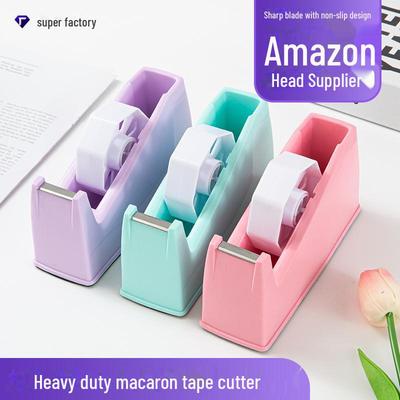 Multifunctional Macaron Color Desktop Tape Holder & Cutter