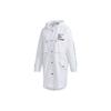 Adidas Neo Printed Logo Letter Sports Mid-Length Hooded Windbreaker Women Outerwear White FU1073