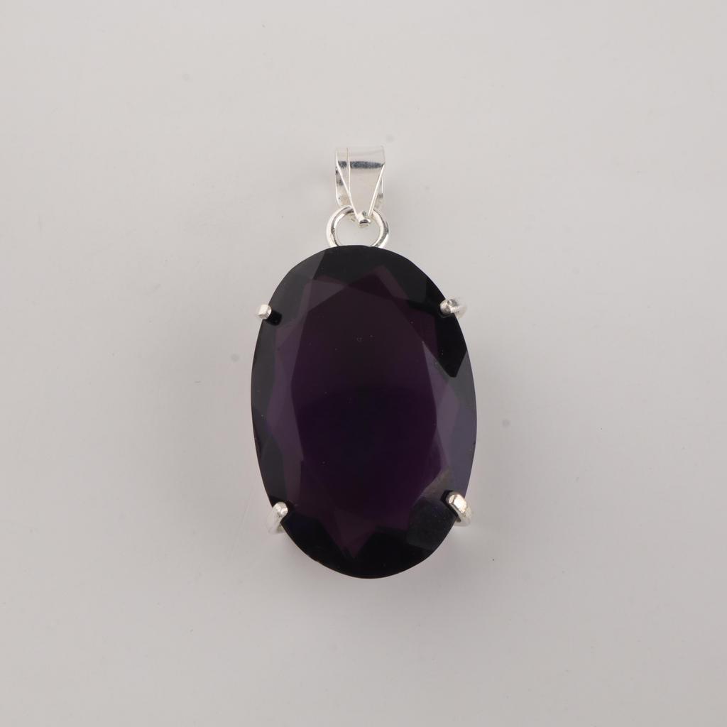 Amethyst Gemstone 925 Sterling Silver Handmade Pendant, February Birthstone Gift, Women Silver Jewelry PP-64-12