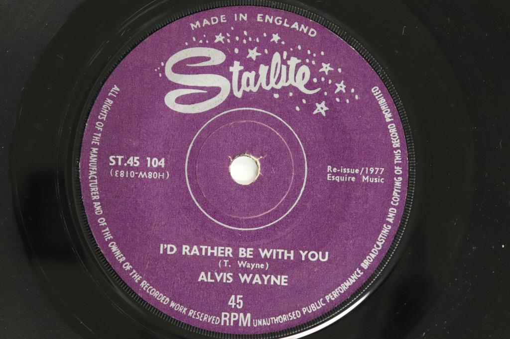 7inch Record ALVIS WAYNE - Don't Mean Maybe, Baby ST45104 STARLITE 1977 UK Rock Used