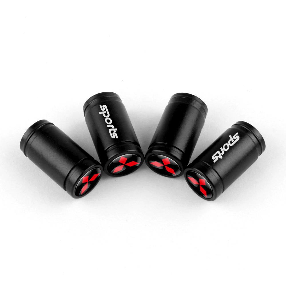 

4pcs Metal Car Wheel Tire Valve Stem Caps Covers For Mitsubishi Outlander Lancer ASX Pajero L200 Eclipse Ralliart Triton Delica чёрный