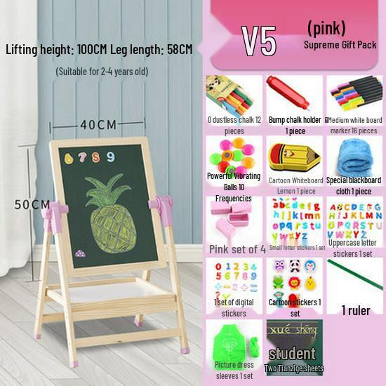 Double-Sided Magnetic Doodle & Writing Easel for Toddlers - Dust-Free Blackboard