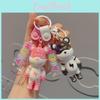 Cute Pvc Cartoon Electroplated Lucky Lightning Bear Keychain For Bags And Cars