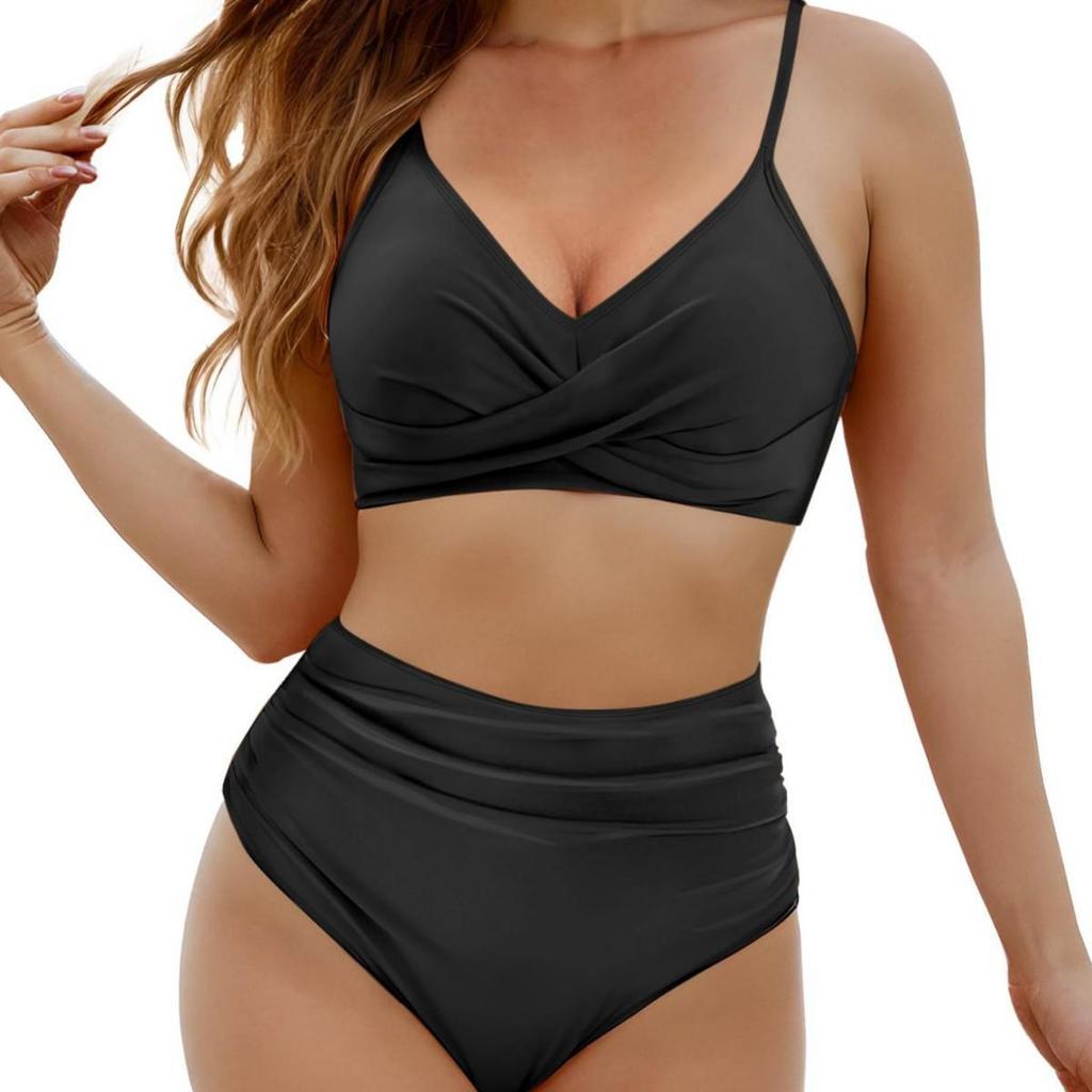 2024 New Women's European & American Cross-Strap Two-Piece Bikini Swimsuit