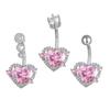 Heart-Shaped Zircon Pink Belly Button Ring