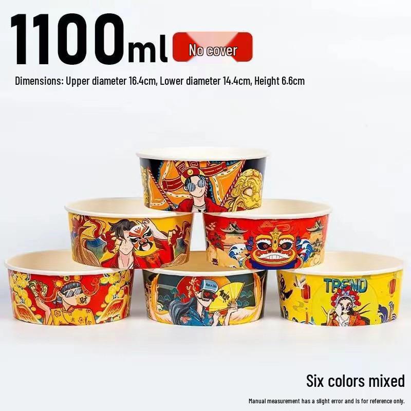 Kraft Paper Disposable Bowl - Ideal for Rice, Salad, Lunch, Takeout, Fast Food, and Fruit.