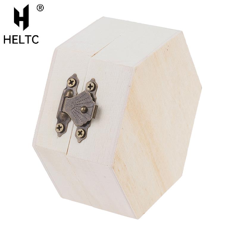 Hexagonal Shaped Wooden Storage Box Jewelry Wedding Gift Box Jewelry Display