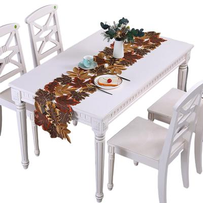 1/4 Pack Fall Embroidered Maple Leaves Placemats Fall Thanksgiving Harvest Table Placemats for Party Kitchen Dining Home Decor