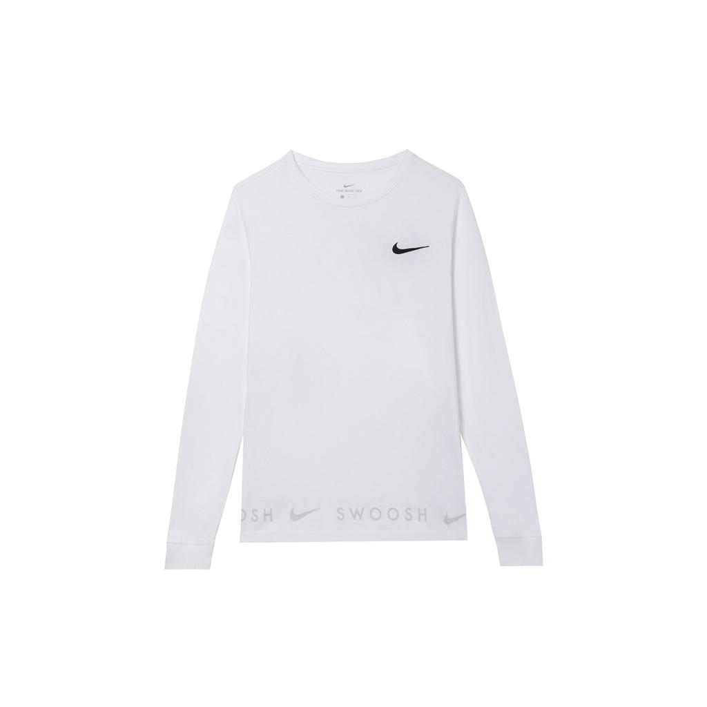 Nike Sportswear Swoosh Casual Crew-Neck Long-Sleeve T-Shirt Men Tops White DA0336-100