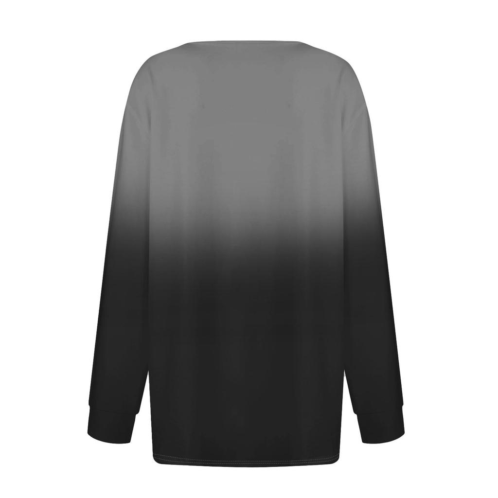 Dámské tričko Tričko Knoflíček Dlouhý rukáv Denní víkendová móda Basic Top s výstřihem do V