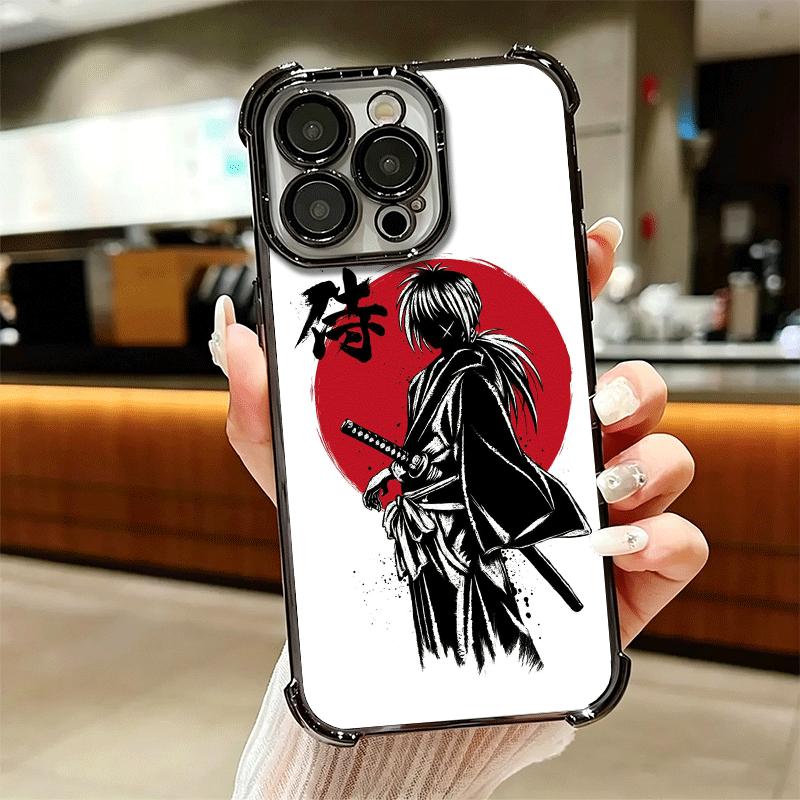 Rurouni Kenshin Anime Soft Phone Case For iPhone 15 16 17 Air 14 Pro Max 16E Plus 13 12 Mini Plating Anti-Fall Fundas