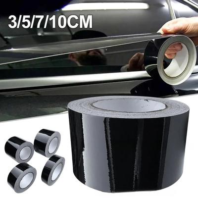Autocolant de 3/5/7/10 cm înveliș de vinil negru lucios cu geantă de mașină Protector de ușă pentru geamuri accesorii de protecție a mașinii unelte