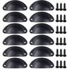 12Pcs Shell Furniture Handles Cabinet Pulls Drawer Knobs Half Moon Kitchen Cupboard Wardrobe Door Handle Antique Hardware