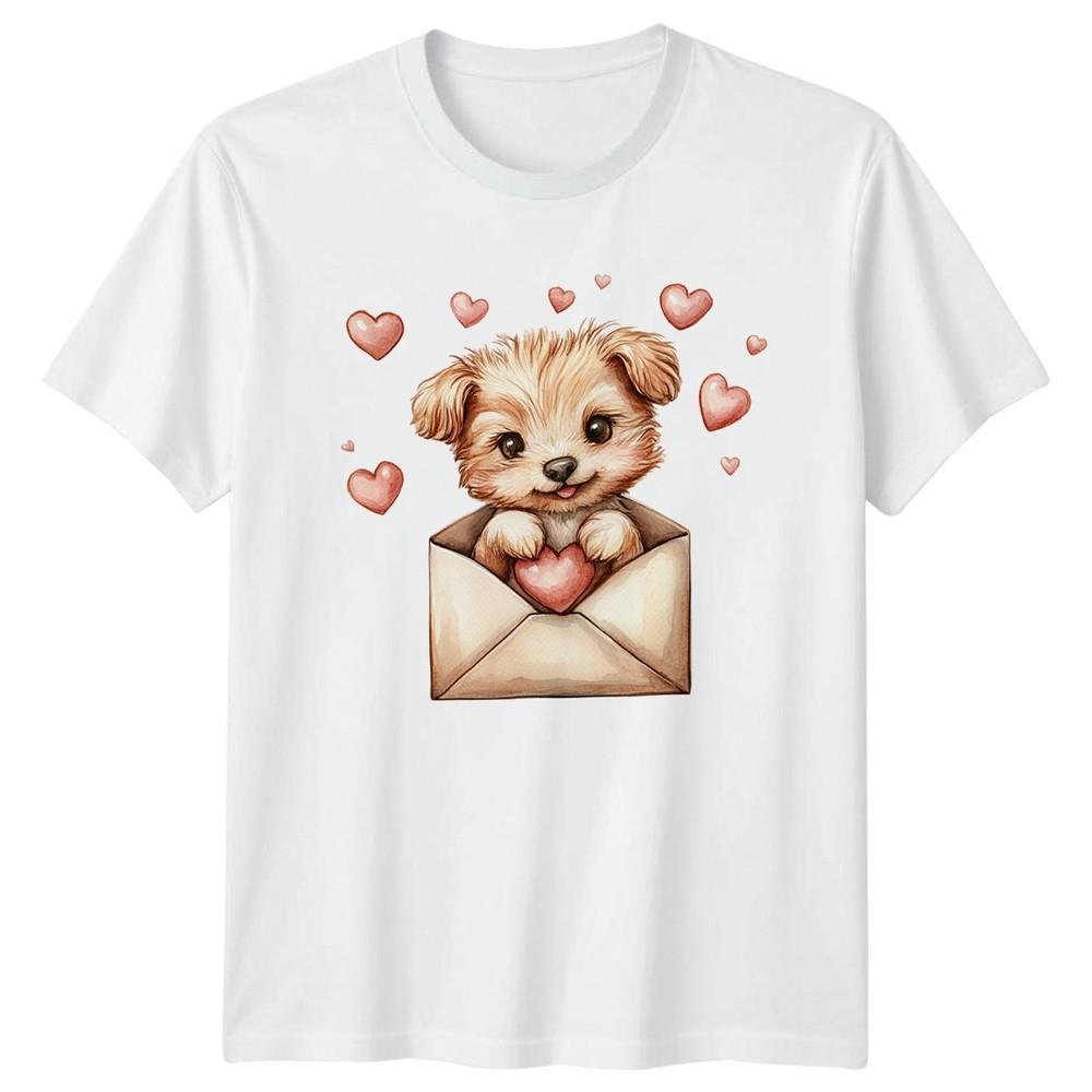 Puppy In Envelope Dogs Animals Unisexs TShirt Unisexs Tee Graphic Unisex Top S