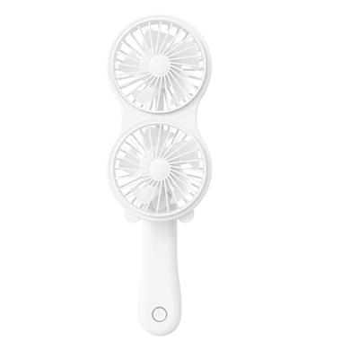 CAWKAY Double Handy Fan, Portable Desk Fan, Foldable, High Airflow, USB Charging, Perfect for Travel, Camping, Outdoors, Office, Living Room (White)