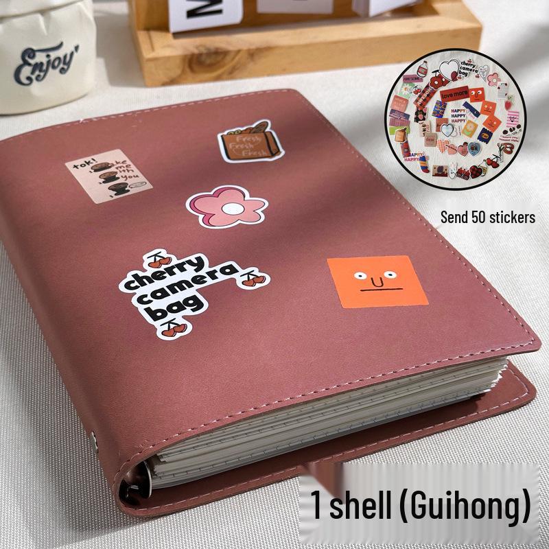 B5/A5 Loose-Leaf Leather Notebook with Removable Buckle - Perfect for Postgraduate Students