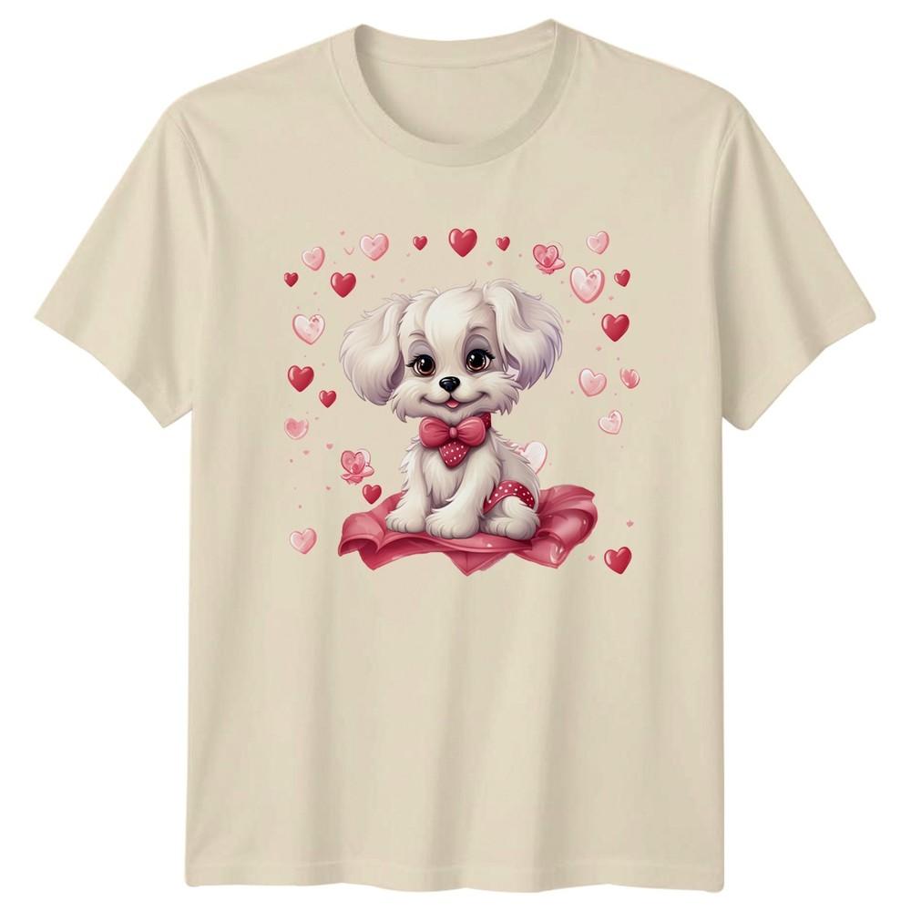 Cute Fluffy White Puppy Dog Wearing Unisexs TShirt Kawaii Dog Lover