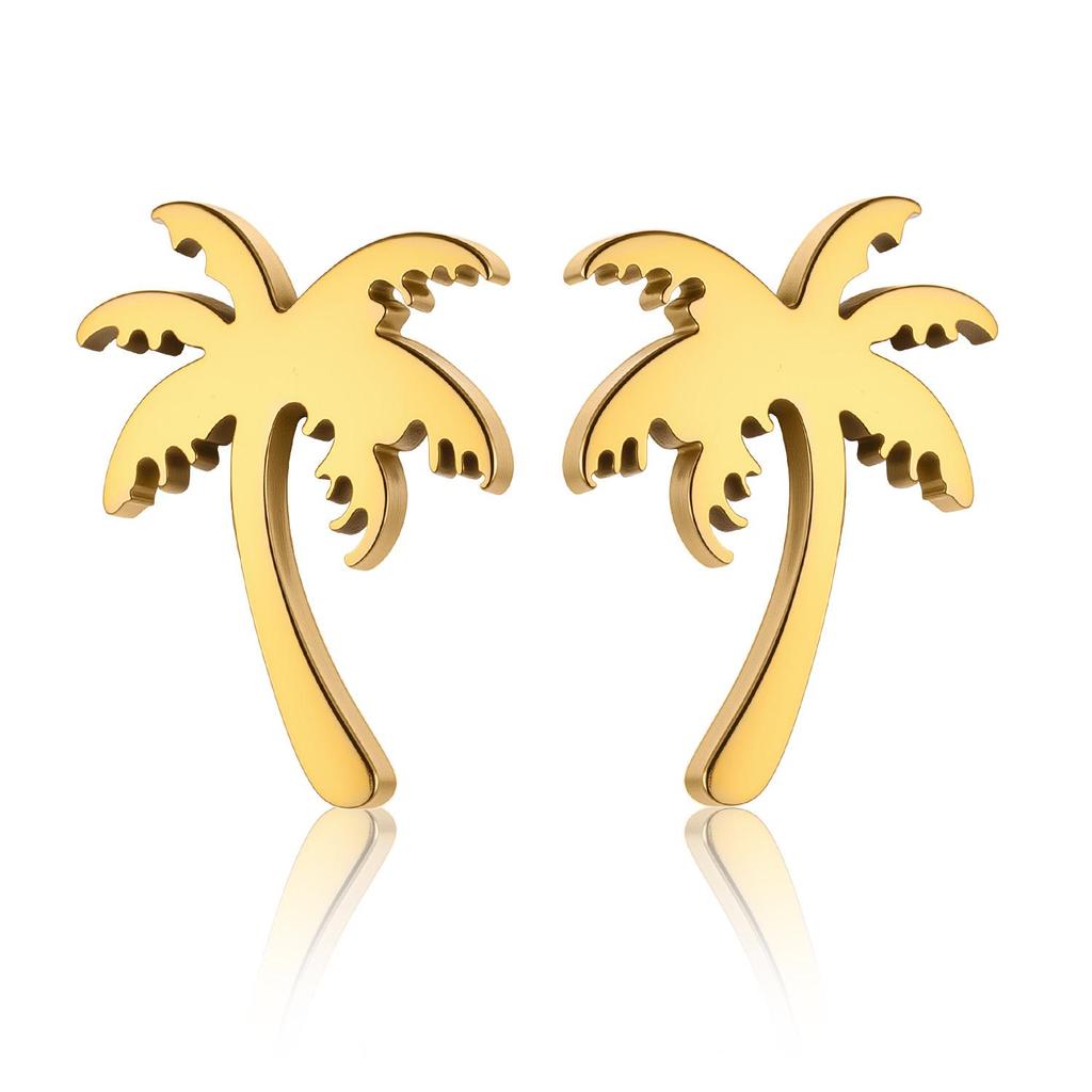 Unisex Titanium Steel Heart Stud Earrings - Simple, Elegant, Christmas Theme