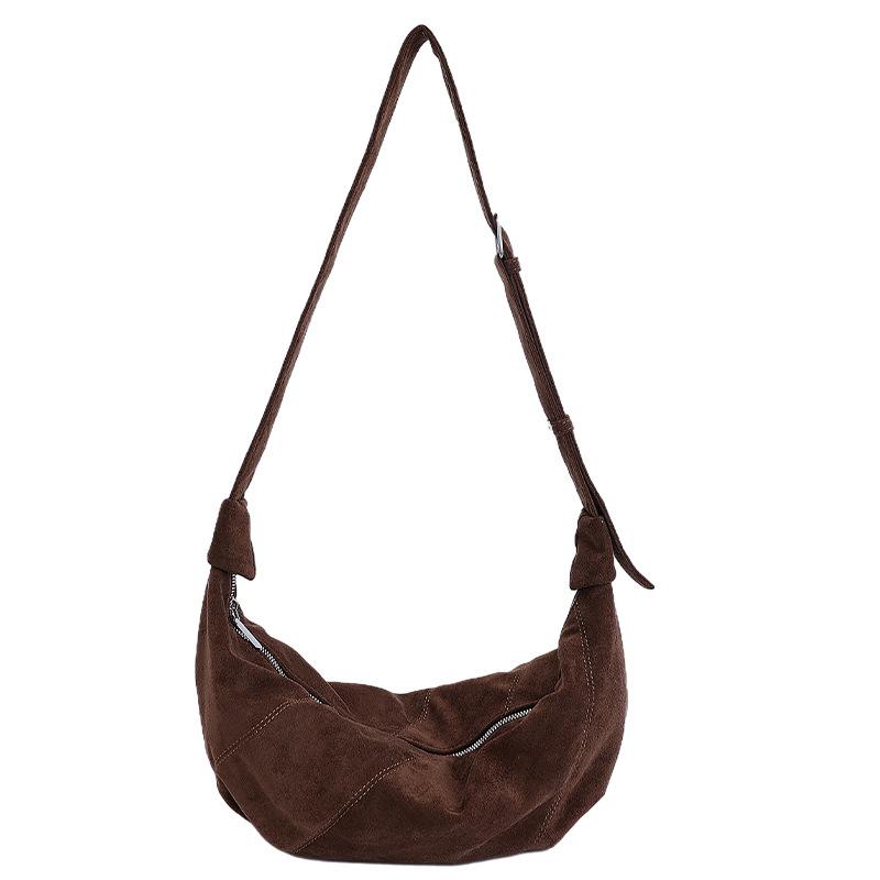 Vintage zamszowa torba Croissant 2025: Stylowa, Wszechstronna Torba na Ramię o Dużej Pojemności