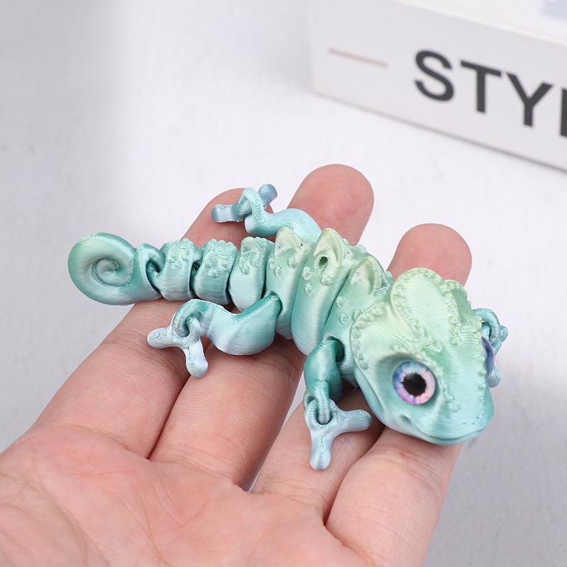 3D Printing Chameleon Figures Multi-Joint Movable Simulation Animal For Home Decor Accessories Kids Gift