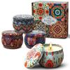 Oshine Tin Jar Soy Wax Candle Scented Luxury a Set 4 Pcs Jar Oil Fragrance Gift Set Home Decoration In USA Stock