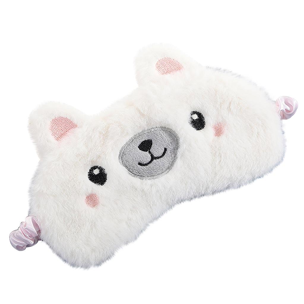 3D Cute Breathable Eye Mask Made from Natural Silk and Plush