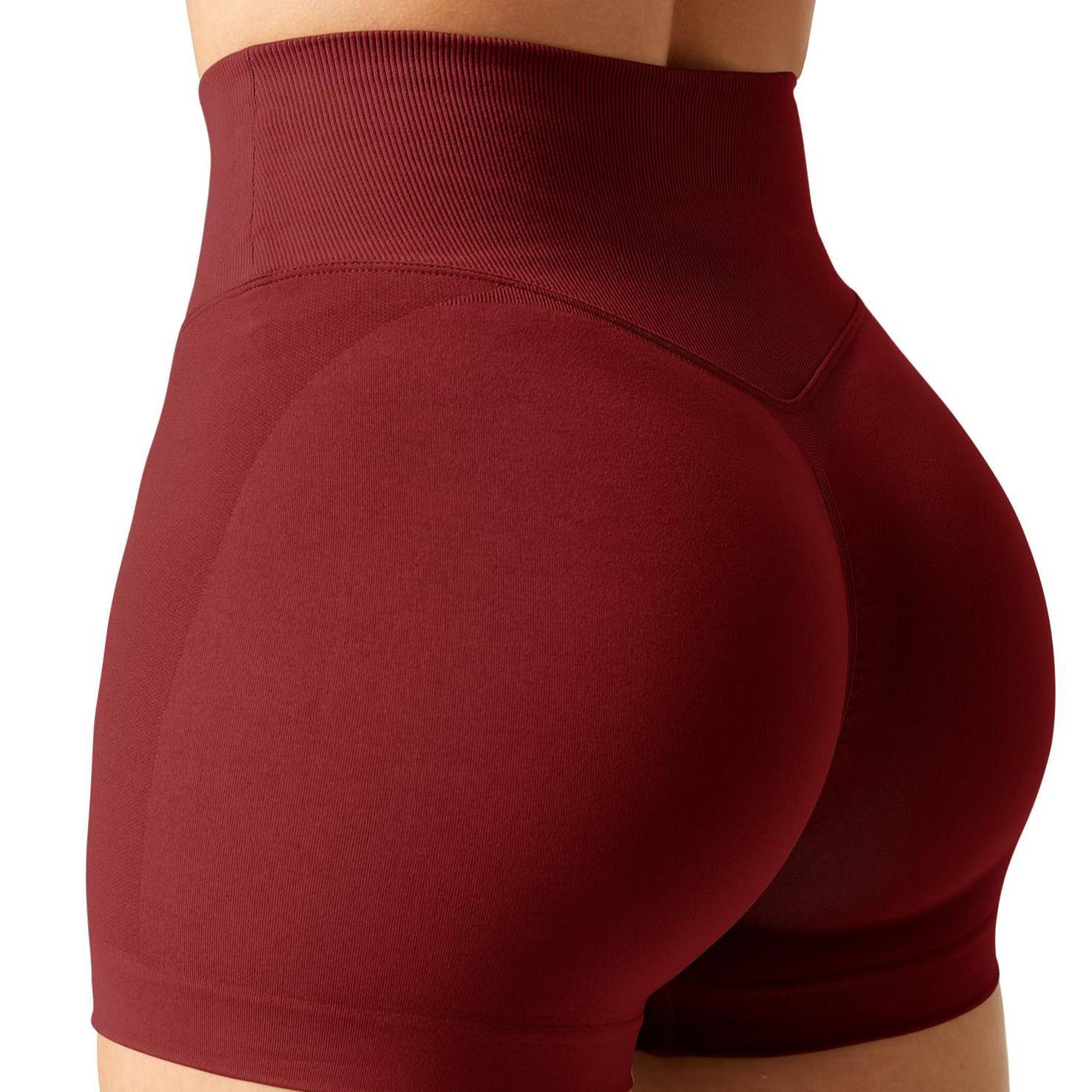 

Шорты для йоги с низкой резинкой, бесшовные, для тренировок, для попы, для тренировок в спортзале, эластичные, для бега S кирпич красный