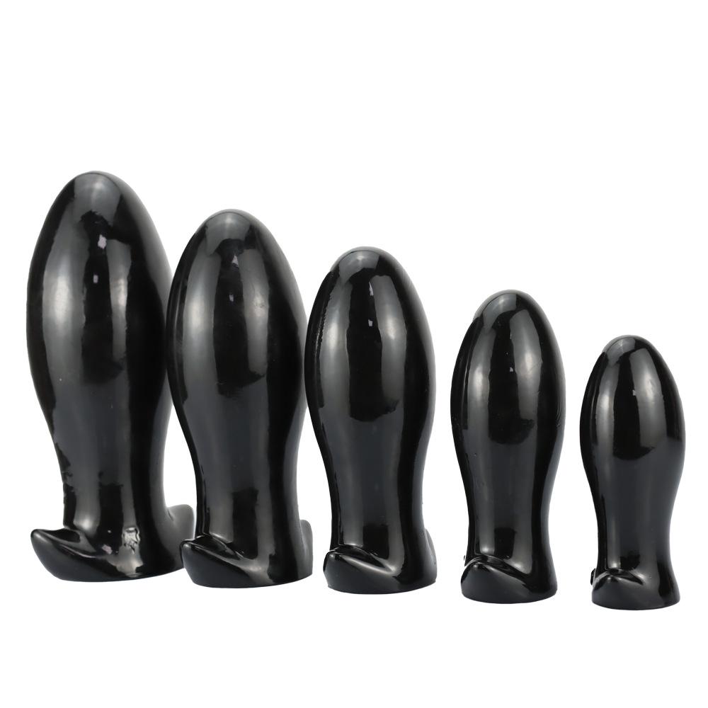 Black Dragon Egg Butt Plug - Large, Extra Thick Anal Dilator for Men and Women, Wearable Erotic Toy