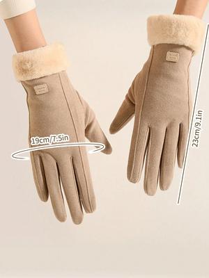 2Pcs Women's Autumn and Winter Warm Gloves Touchable Gloves Padded and Thickened Wind Chill Prevention Running Motorcycle Gloves