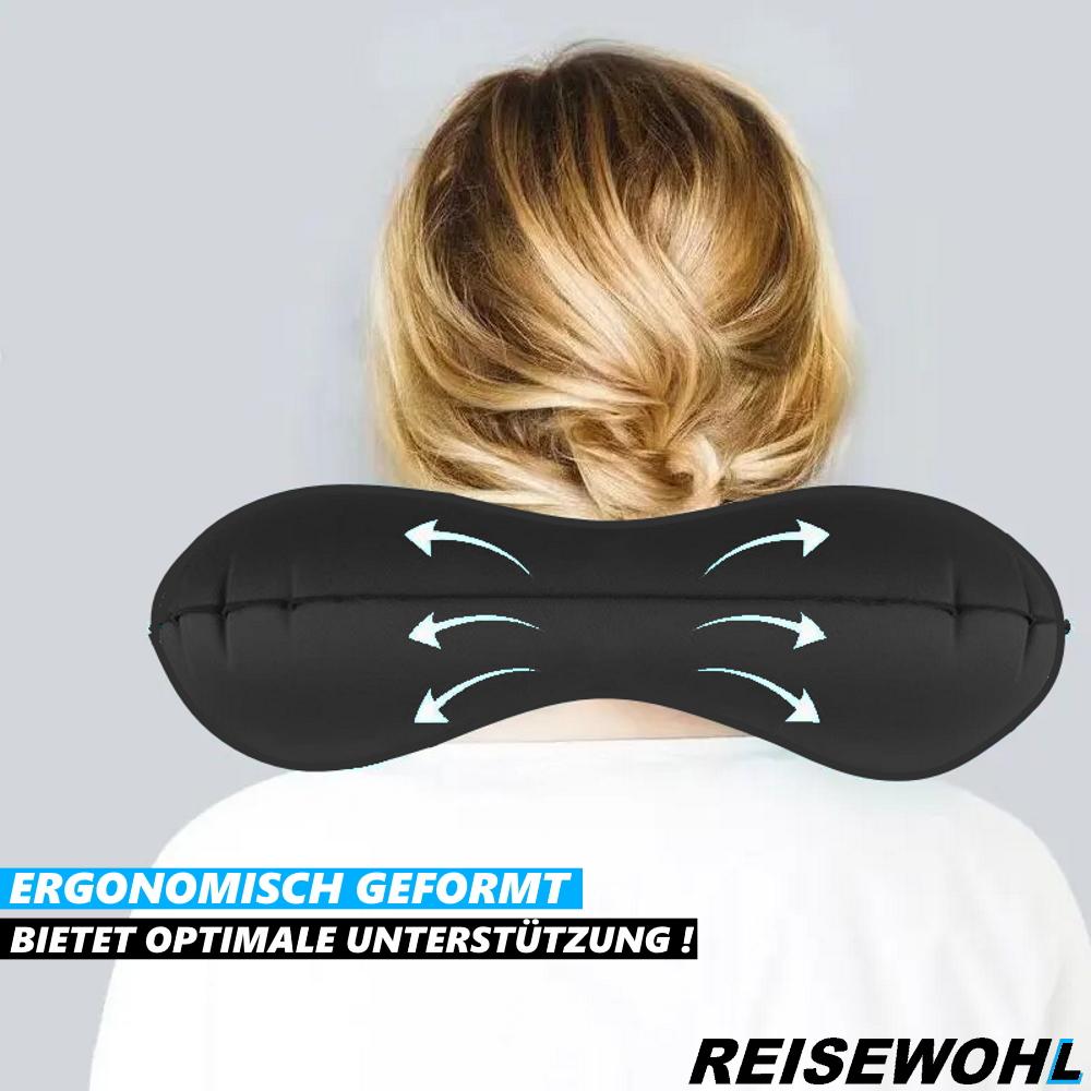 REISEWOHL Reise Nackenkissen Reisekissen Nackenhörnchen Nackenrolle aufblasbar