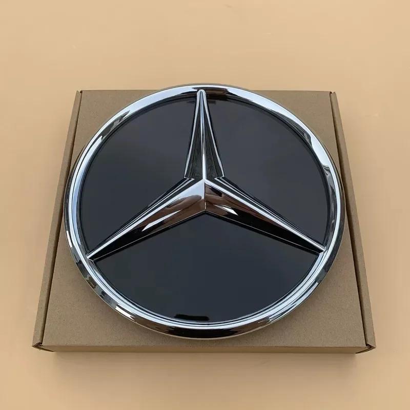 C200 E300 2026 Gorący Chrom Srebrny Błyszczący Czarny Gwiazda Przednia Osłona Chłodnicy Dekoracyjna Odznaka Emblemat w Stylu OE Chrom Srebrny Dla Mercedes Benz