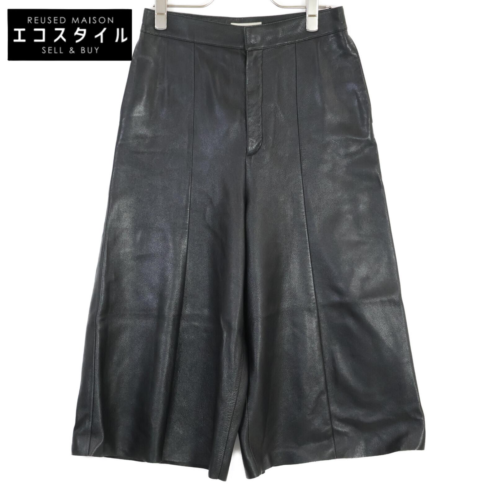 

CELINE [Domestic regular] 2G013978E Phoebe period lamb leather cropped wide pants/ Bottoms 36 blackUsed