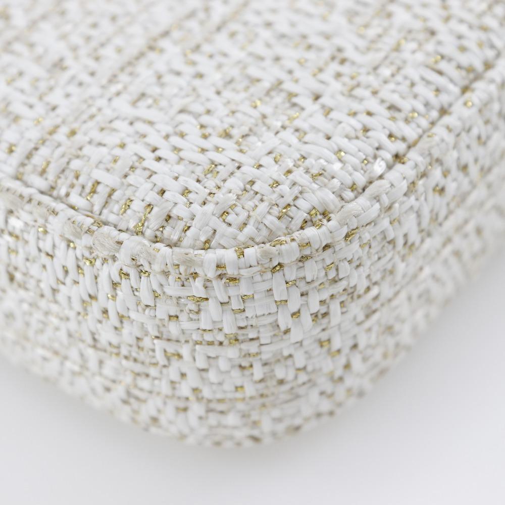 Chanel Deauville ChainShoulder Shoulder Bag A84415 2-way Clutch White Tweed Women Used