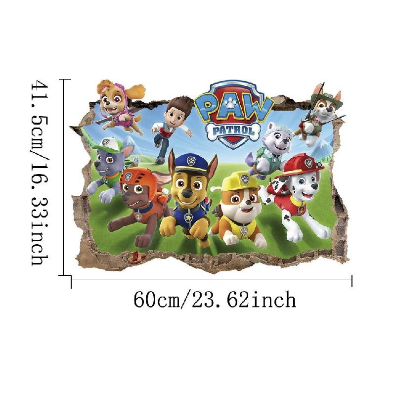 Paw Patrol Chase Cartoon Wall Stickers for Kid s Room Kindergarten Living Room Bedroom Wall Decoration Stickers Animated Poster Paw patrol 01