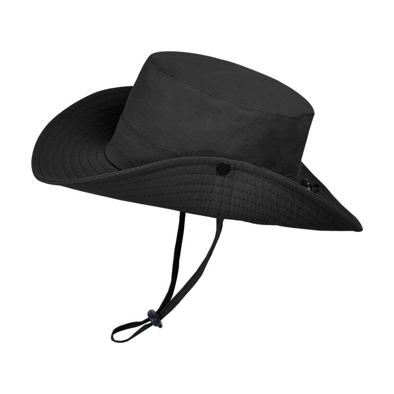 9255 Summer Outdoor Big Brim Sun Hat Waterproof Quick-drying Simple Bucket Hat Men's Mountaineering Fishing Sun Protection Hat
