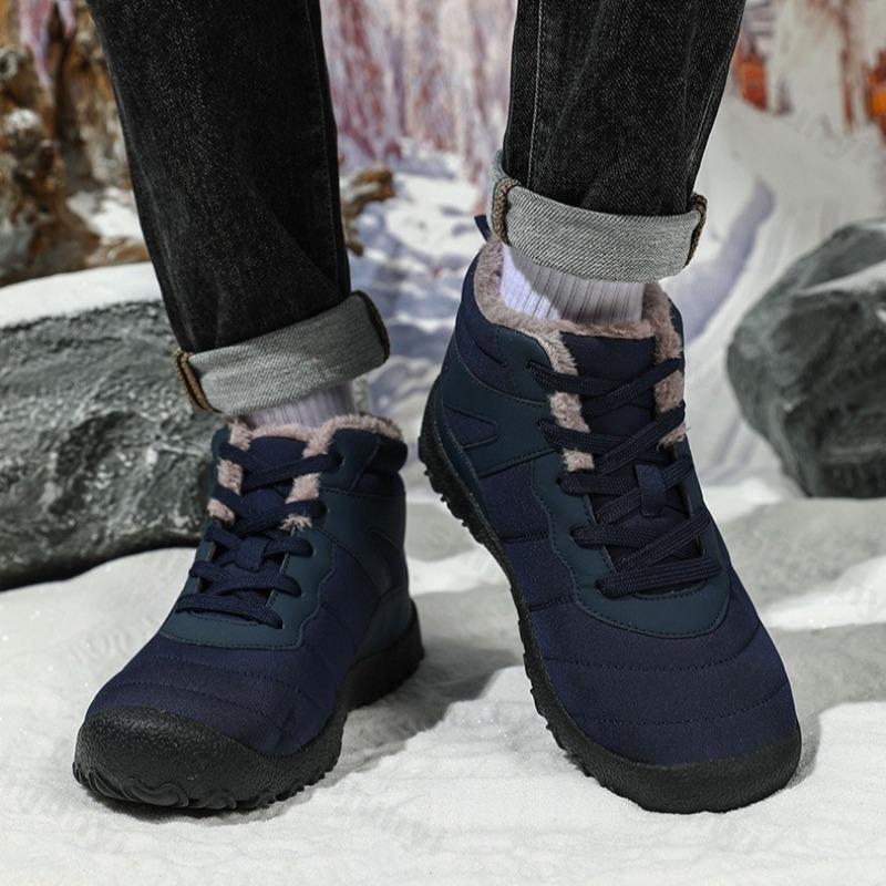Fashion New 2025 Winter Fashion Versatile High Top Casual Snow Boots for Men Warm Comfortable Non Slip Concise Design Plush Cotton Boots