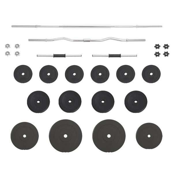 vidaXL Dumbbell and Bar Set with Plates 60 Kg