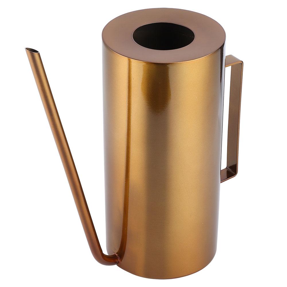 Zahradní nerezová konev s dlouhým hrdlem Květináč Nástroj pro zavlažování rostlin Zlatá 1,5 l