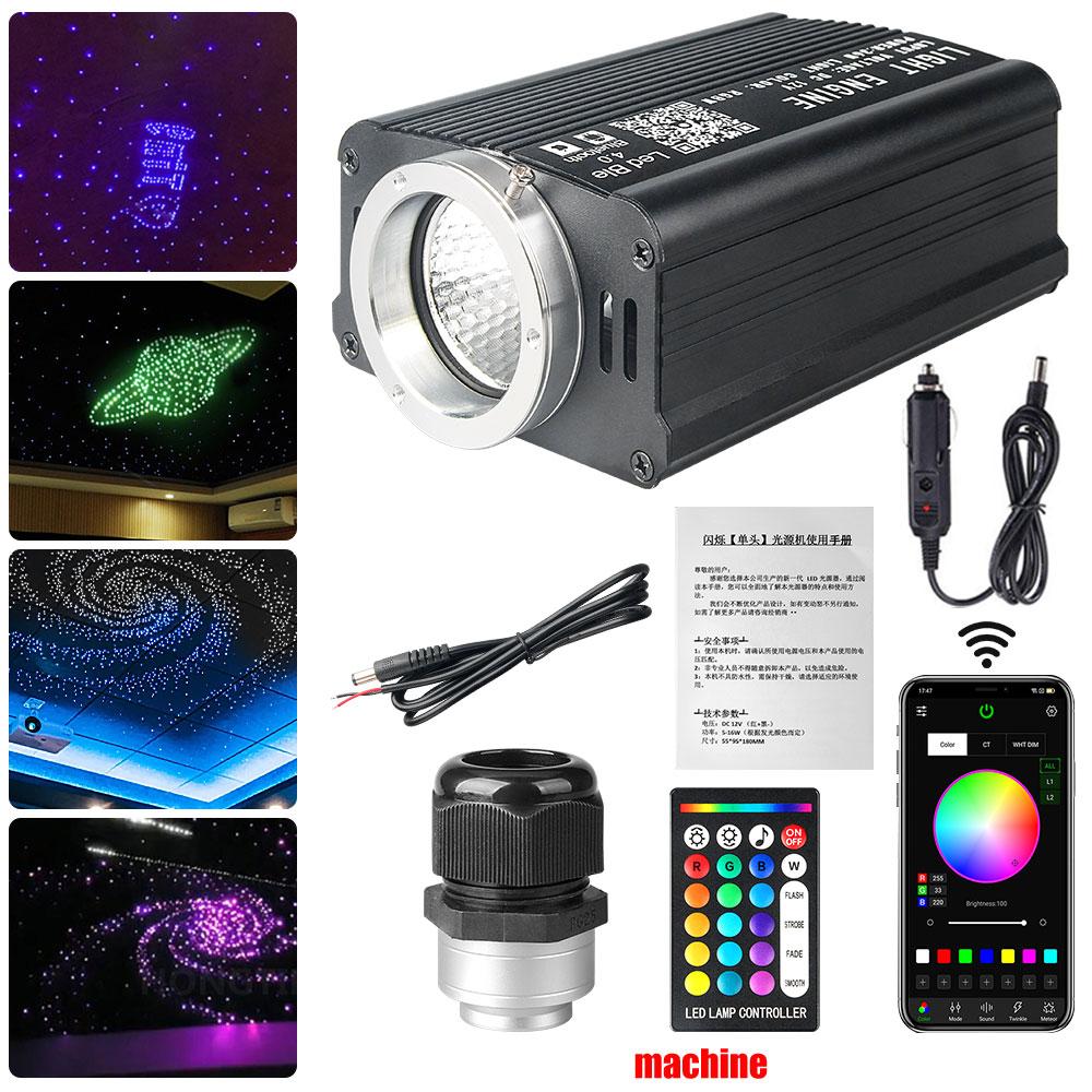 

36 Вт RGBW светодиодный волоконно-оптический светильник с одной головкой, комплект потолочного светильника со звездами, Bluetooth, приложения для крыши автомобиля, звездное небо