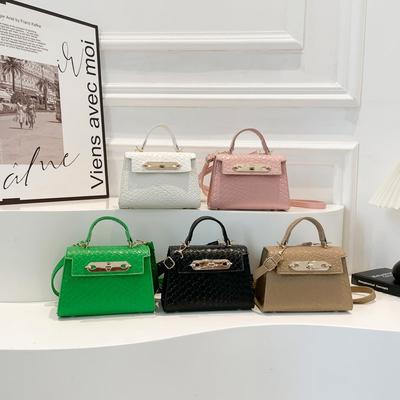 Handbag Bag Women's New Women's Bag Small Square Bag Fashion Woven Pattern Lock Single Shoulder Messenger Bag