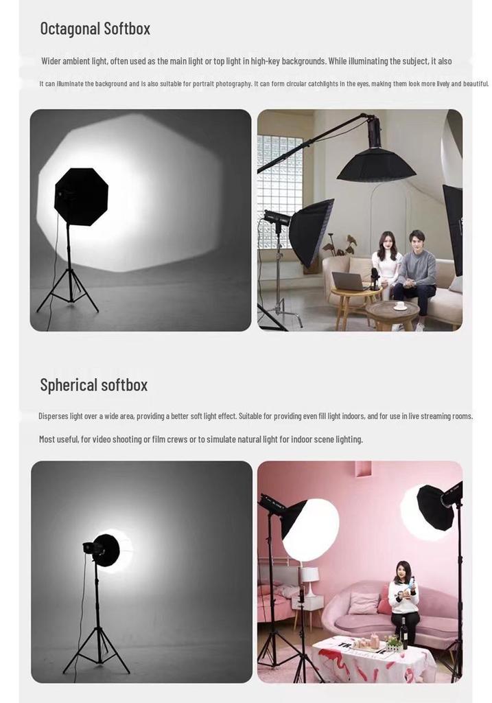 Bayonet E27 Softbox Fill Light for Photography Studios