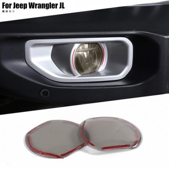 Blackened Front Fog Lamp Light Decor Cover Trim Bezel For Jeep Wrangler JL 2018+