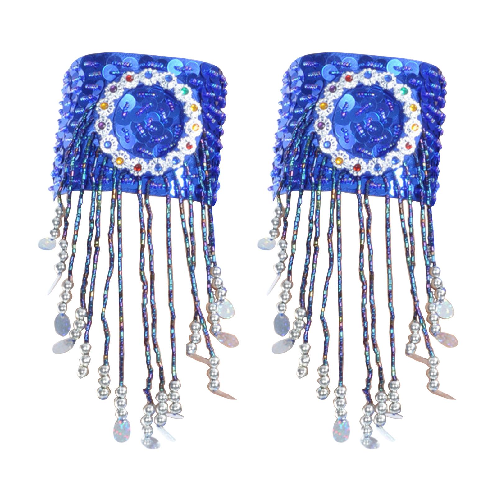 

Блискучий браслет на руку для танцю живота з золотими паєтками, бісерний нарукавник, мерехтливі китиці, браслет для танцю живота 3