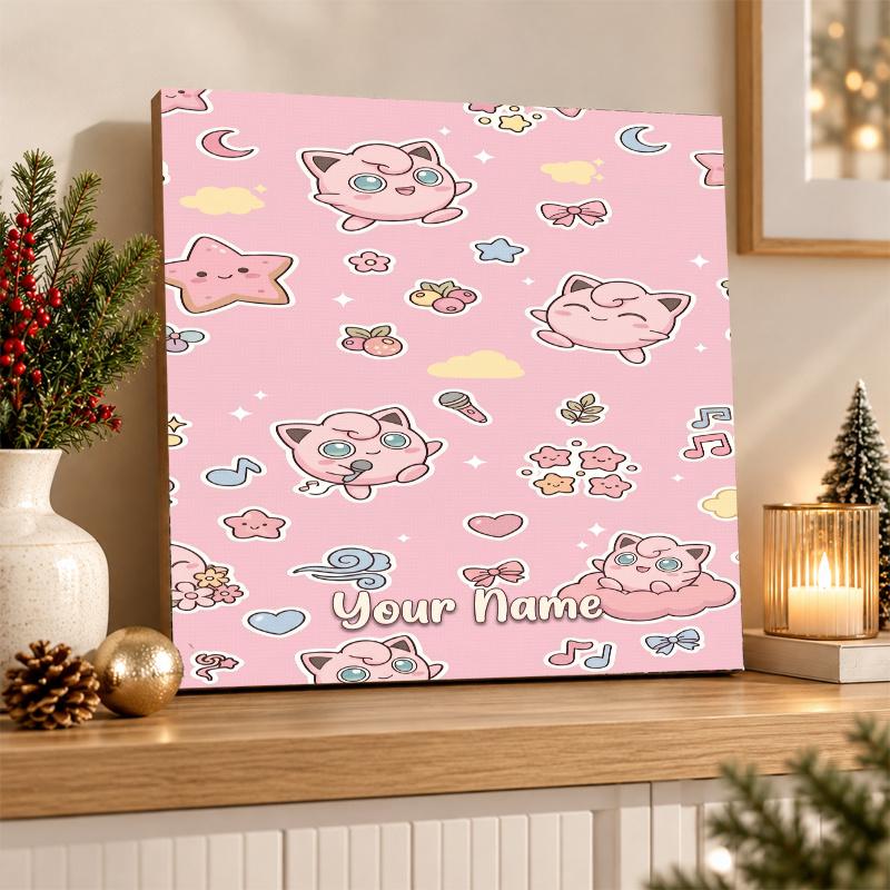 Jigglypuff Custom Name Diamond Painting Personalized 5D Full Drill DIY Diamond Art Home Decor