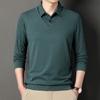 Middle-aged Spring and Autumn Lapel Sweatshirt Men's Long-sleeved Polo Shirt Thin Casual Long-sleeved T-shirt Bottoming Shirt